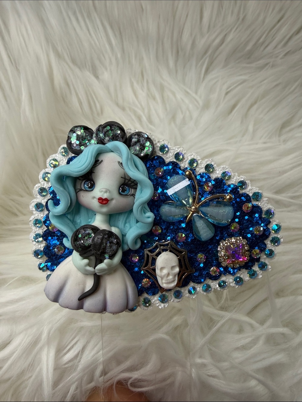 Emily Corspe Bride Hand Crafted Light Blue Mermaid Gothic Hair Clip